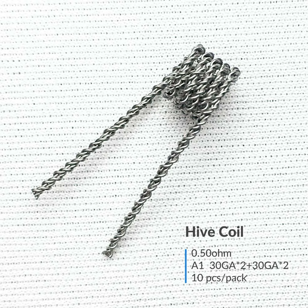 Hive Volcanee 10 намоток Alien Clapton Flat Twisted Fused Clapton с сопротивлением Quad Тигр нагревательная проволока Vape сопротивление готовых предварительно оборудованная катушка катушки - Цвет: Hive