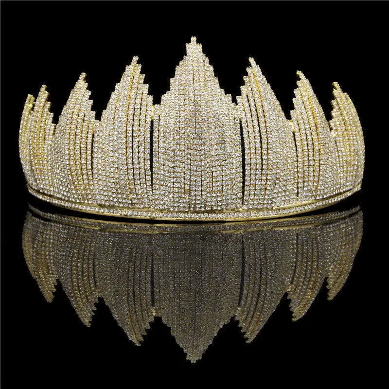 Style 01 Gold Великолепный обруч с цирконом для невесты корона на голову платье свадебная тиара короны Принцесса Королева диадема вечерние свадебные украшения для волос - Окраска металла: Style 01 Gold