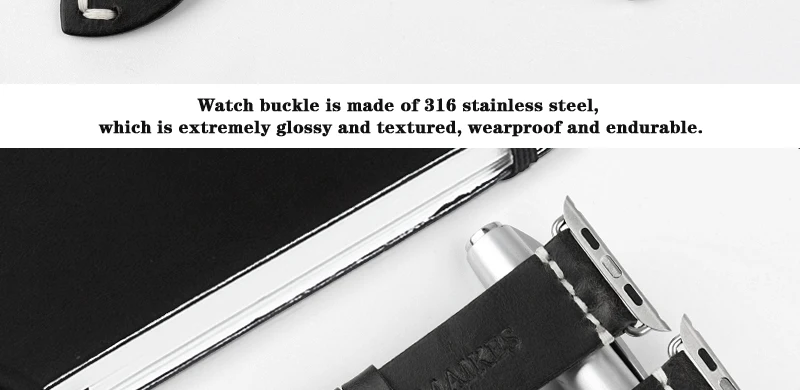 MAIKES наручных часов iWatch, 44 мм 40 мм кожаный ремешок для наручных часов, ремешок для Apple Watch, 42 мм, 38 мм, версия серии 4/3/2/1 Часы Аксессуары Часы Браслет