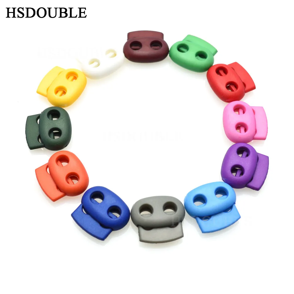 

12pcs/pack Mixed Colorful 5mm Hole Plastic Stopper Cord Lock Bean Toggle Clip Apparel Shoelace Sportswear Accessorie