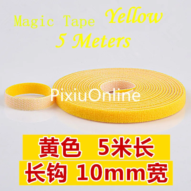 

1PCS YT502 Yellow Wide 10 mm Long/Short Hook Back to Back Cable Tie Nylon Fastening Tape 5 Meters hookloop