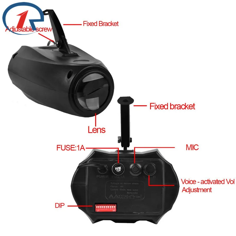 ZjRight Автоматическое/Звуковое управление 64 светодиода RGBW Диско сценическое
