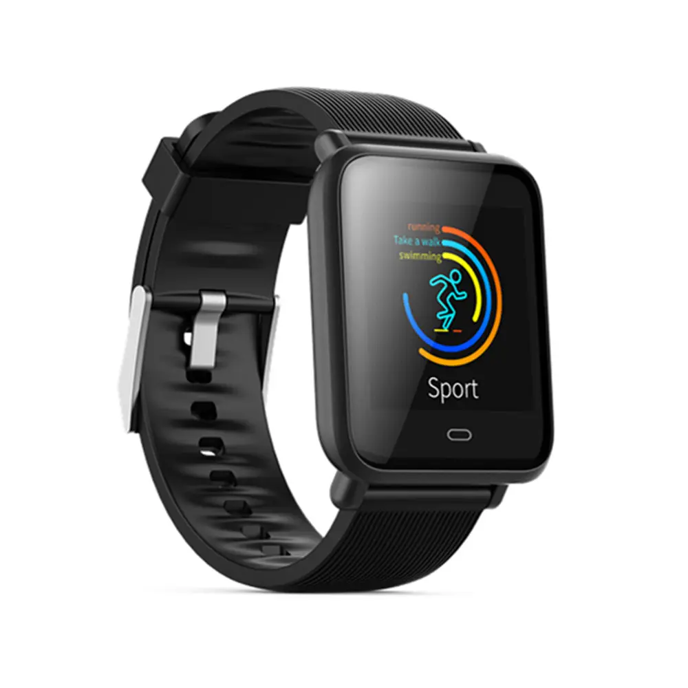 light black Q9 Смарт часы кровяное давление монитор сердечного ритма во время сна фитнес Trakcer Спорт Мужчины Женщины браслет для Android IOS huawei xiaomi - Цвет: light black