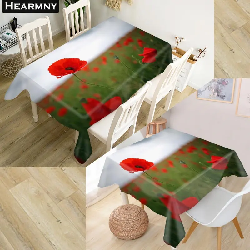 HEARMNY Маки скатерть 3D Оксфорд ткань квадратная/прямоугольная Пыленепроницаемая скатерть для вечерние украшения дома ТВ чехлы - Цвет: 13