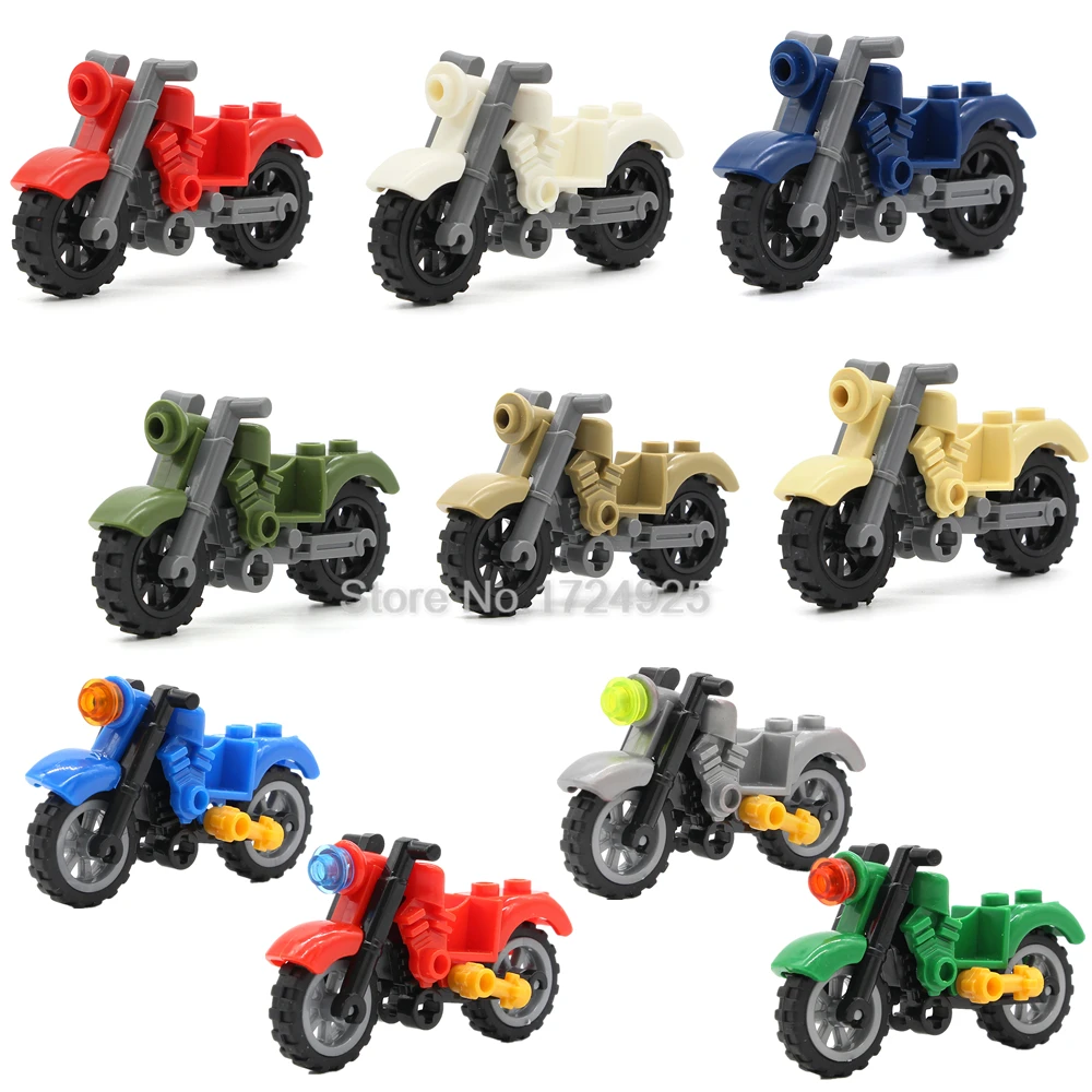 Harley Moto Одиночная транспортных средств аксессуары для мотоциклов MOC части военный спецназ город строительные блоки модель игрушки для детей