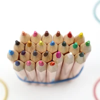 12 24color colored pencil diy kawaii wooden color pencil for kid art painting mini short rod color pencils with pencil sharpener
