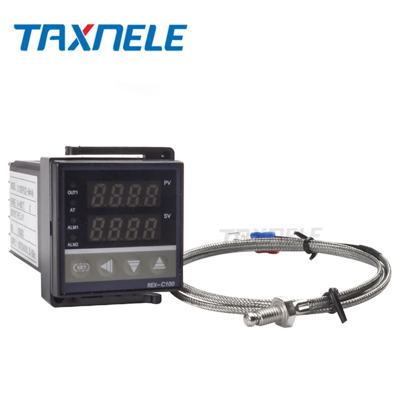 Цифровой PID контроллер температуры REX-C100 REX C100 термостат релейный выход+ 1 м 2 м K Тип термопары