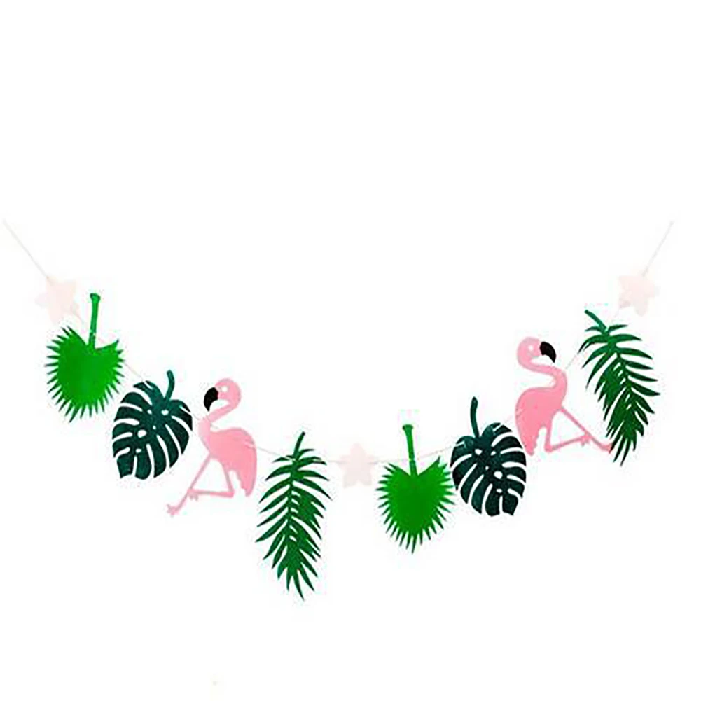 1 шт Фламинго листья баннер гирлянда флаг вечерние украшения пальмовых листьев