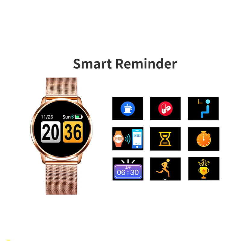 Newwear Q8 Plus Смарт часы браслет с ЧПУ версия водонепроницаемый пульсометр кровяное давление сна мульти-спортивные умные часы для фитнеса