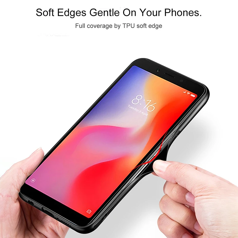 Стеклянный чехол для Xiaomi Redmi 6A роскошный закаленное стекло силиконовая рамка