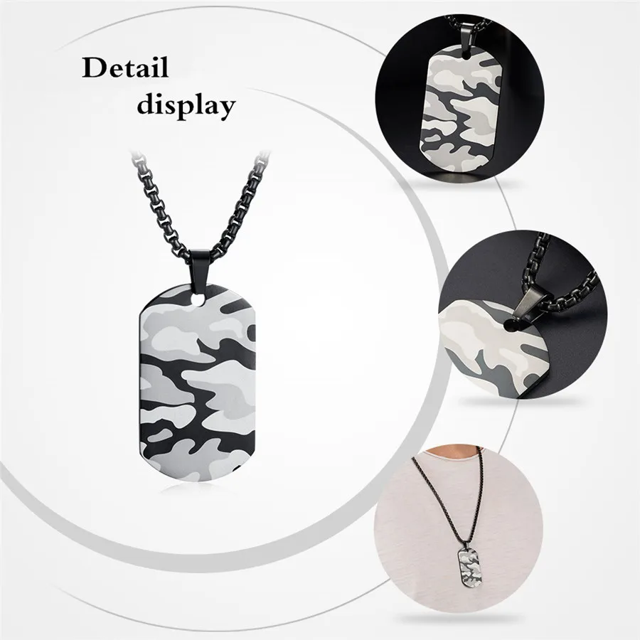 На заказ мужские воздушные силы камуфляж акцент Dog Tag кулон ожерелья из нержавеющей стали камуфляж военная армия Мальчики вечерние ювелирные изделия 24 дюйма