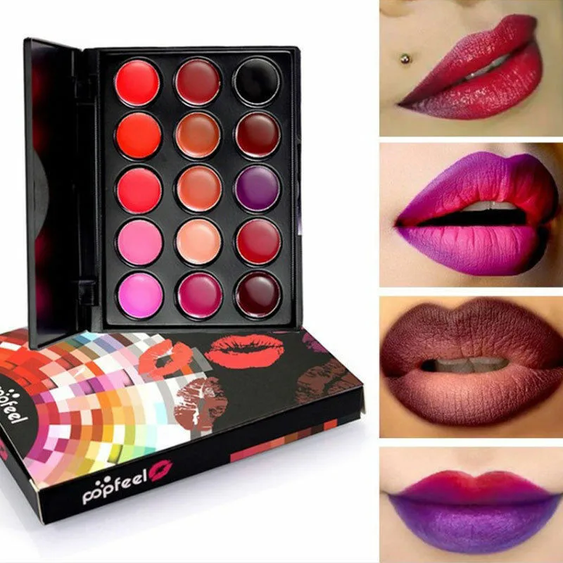 15 Color Lipgloss 120 Цвет Красота Тени для век Lidschatten палитра+ блеск для губ - Цвет: 15 Color Lipgloss