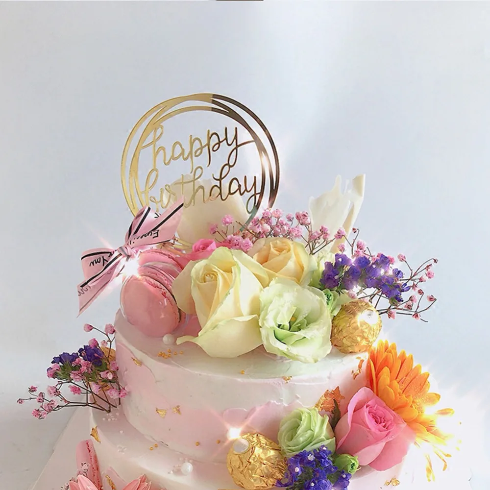 Блестящий акриловый торт ко дню рождения Топпер кекс Toppers для детского праздника