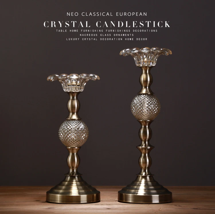 

Crystal Glass Candle Holder Wedding Candelabra Home Decoration