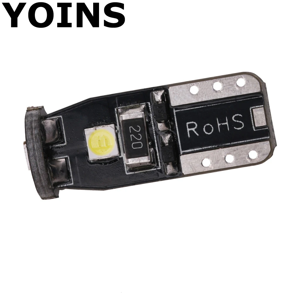 Новинка 2018 50 шт./лот T10 3SMD 3030 Светодиодная лампа W5W 194 168 Автомобильный интерьер