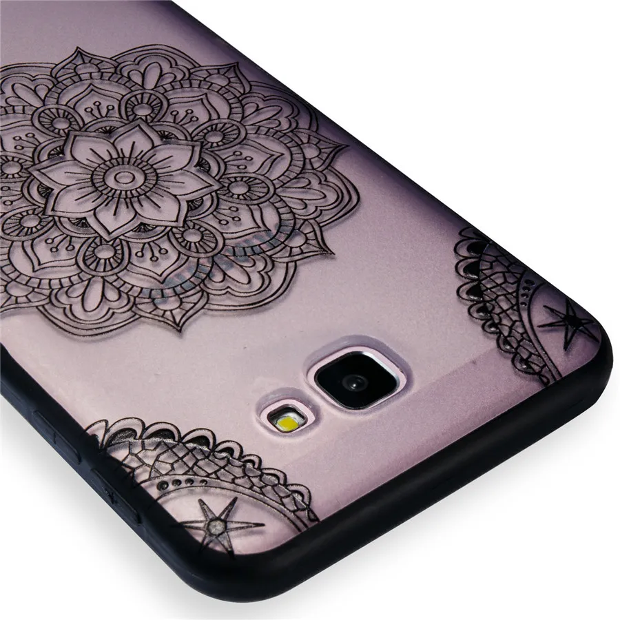 For Samsung Galaxy J5 Prime Case Transparent PC Lace embossed flower case Phone | Мобильные телефоны и аксессуары