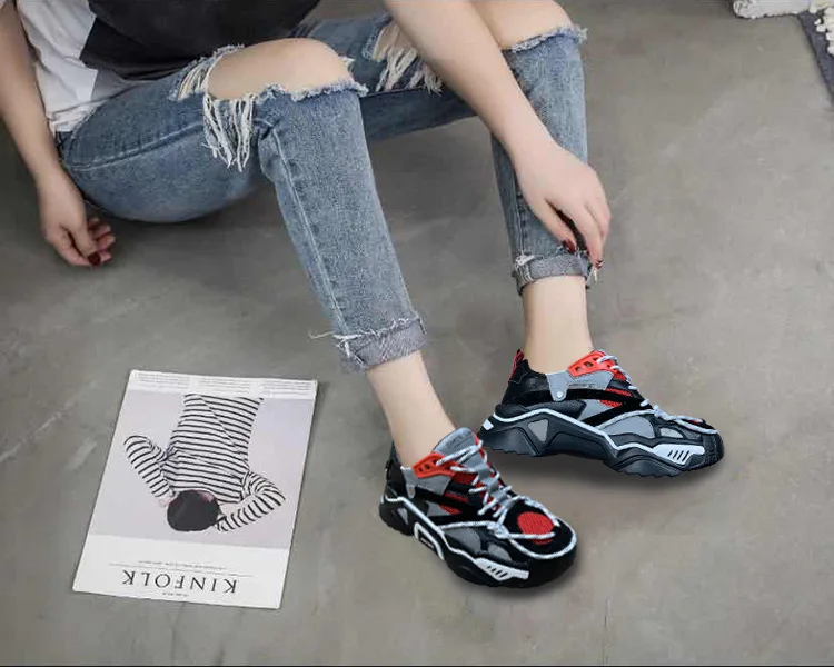 Белая обувь; женские кроссовки на платформе; zapatos de mujer; брендовая Лоскутная обувь; chaussure femme; цветная женская обувь на массивном каблуке; дышащая обувь