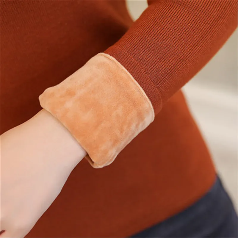 Женский свитер из плотного флиса теплое нижнее белье тонкая модель популярный