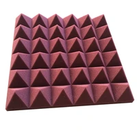 6 pcs acoustic sound reduction foam panel pyramid studio cutton in burgundy colorsize can be custom
