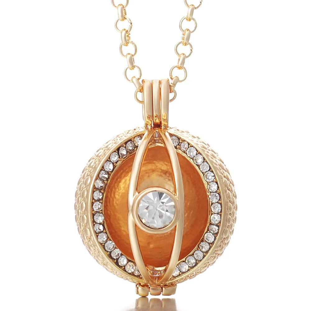 va-050-c Vocheng Bola Ball Angel Necklace 16MM Music Ball Vintage Pregnancy Necklace Aroma Essential Oil Diffuser Pregnant Women VA-048 - Окраска металла: va-050-c
