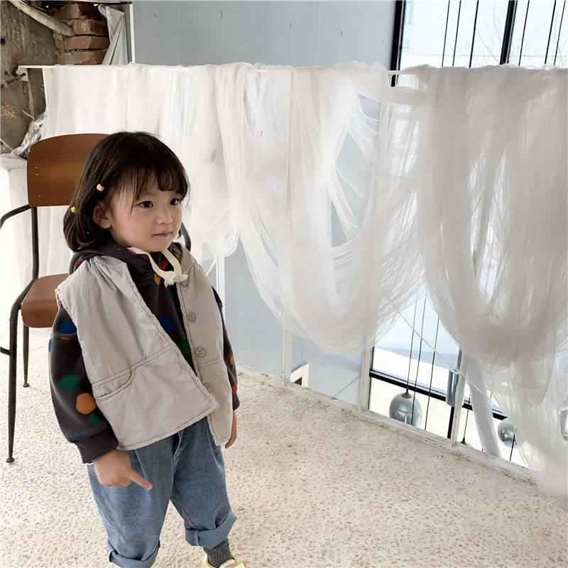 

autumn 2019 new baby boys girls cotton washing thin cotton vest children solid color leisure sleeveless tops kids clothing
