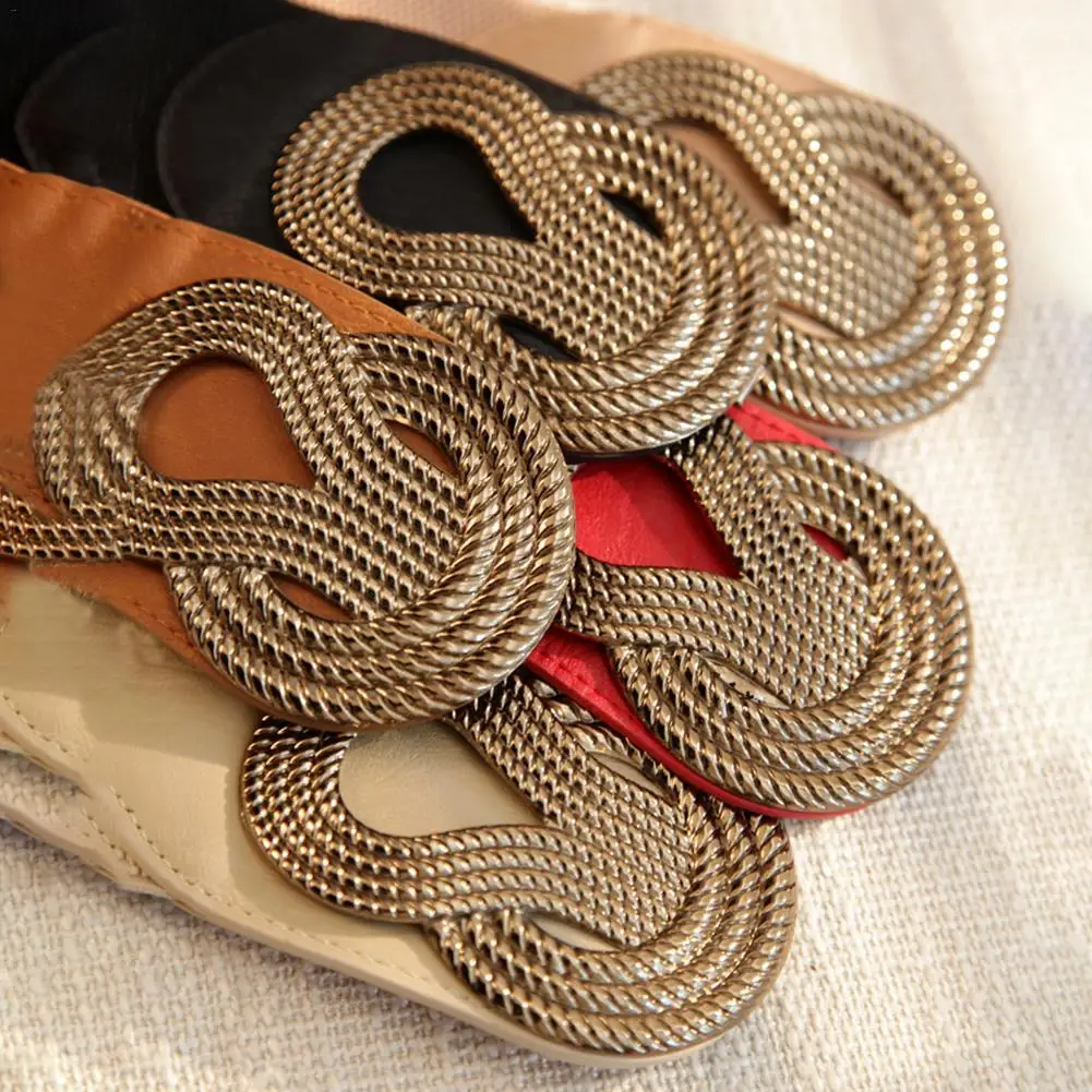 Эластичный ремень для широкой талии женский широкий пояс декоративные элементы