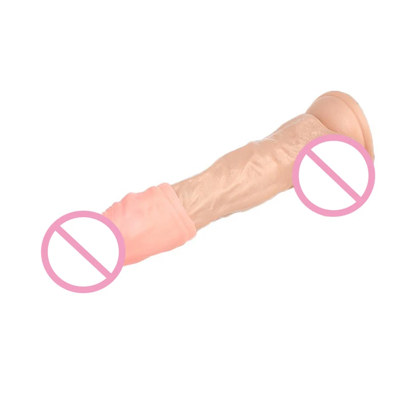 Реалистичный силиконовый удлинитель для пениса Мягкий рукав увеличения члена