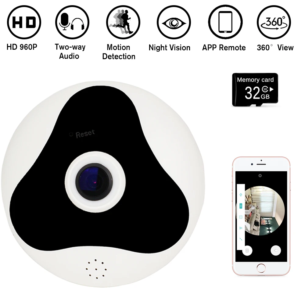 Беспроводная ip камера DAYTECH WiFi HD 960 P домашняя безопасности 360 градусов панорамная