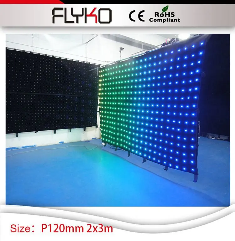 indoor p12cm 2*3m stage flexible cloth jd booth led video curtain | Освещение