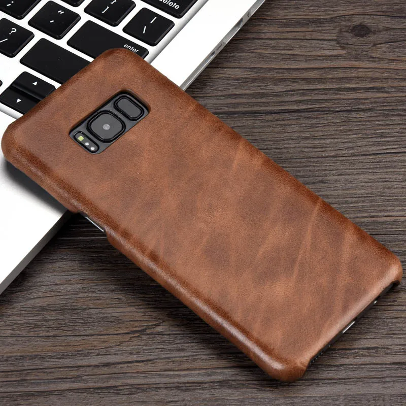 Coffee Роскошный чехол KEYSION из воловьей кожи в стиле ретро для samsung S8 S8 Plus, чехол из натуральной коровьей кожи для телефона samsung S8 S8Plus G950 G955, чехол - Цвет: Coffee