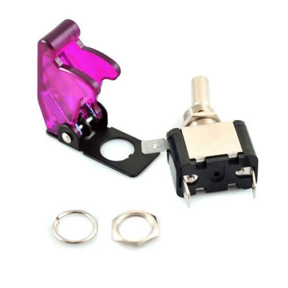 QIORANGE Purple Color Auto Cover LED Light SPST Toggle 12V 20A Car Rocker Switch Control On/Off | Автомобили и мотоциклы