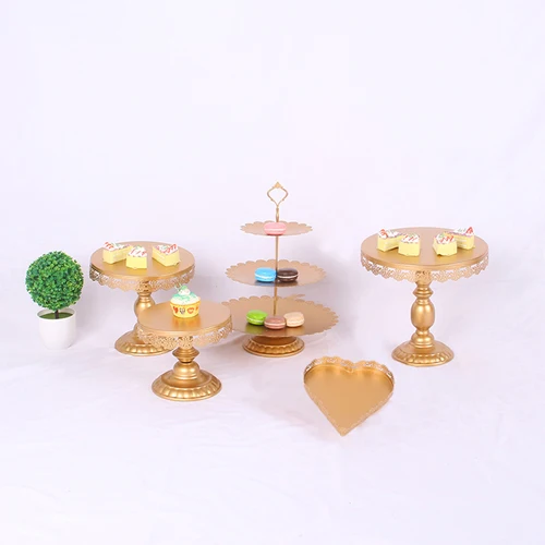 gold 5pcs Белое золото со стразами и жемчугом; металлическая, для подставки для пирожных кекс сервировка десерта держатель вечерние свадебные украшения стола для банкета - Цвет: gold 5pcs