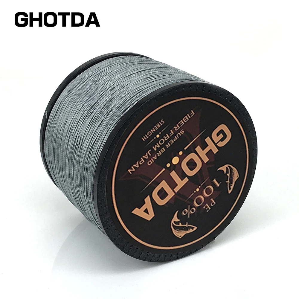 GHOTDA плетеная леска 8 нитей серый 100 м 150 300 500 1000 соленая вода рыболовная linha multifilamento