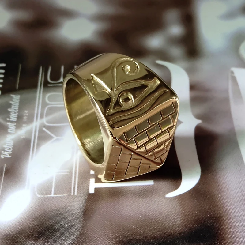 Valily мужской пирамиды кольцо Horus Eyes Anubis узор треугольник кольцо из нержавеющей стали Ceometric кольца ювелирные изделия для мужчин Прямая поставка