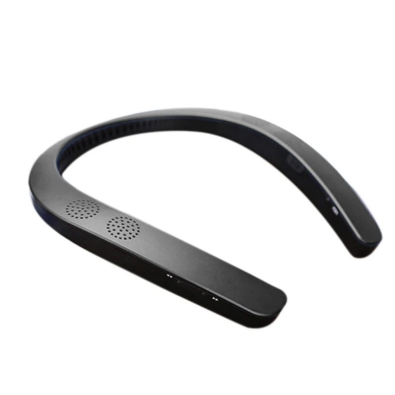 Black Беспроводная колонка Bluetooth портативная Bluetooth 5,0 Беспроводная Шейная колонка Fm Aux Sd Usb стерео для Iphone - Цвет: Black