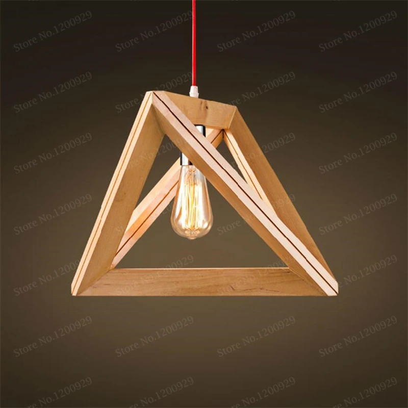 Modern Wood Pendant Lights E27 Vintage Light Lamps for Restaurant Bar Coffee Dining Room LED Hanging Fixtures | Освещение