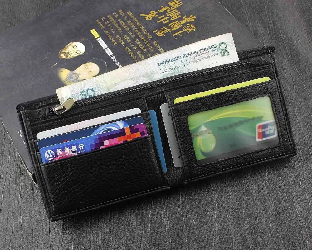 Мужской байкерский кошелек с цепочкой из натуральной кожи в стиле панк якорем