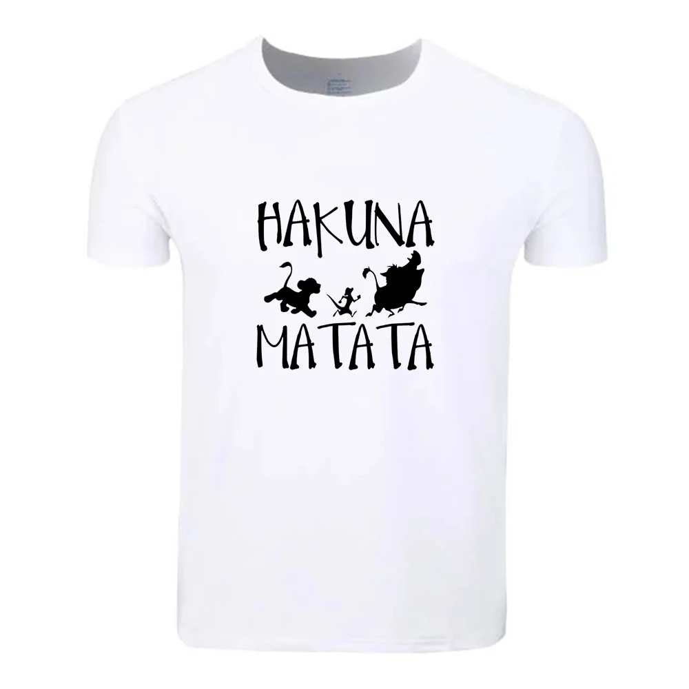 Hakuna Matata/модный хлопок большой размер летняя футболка для студентов с короткими