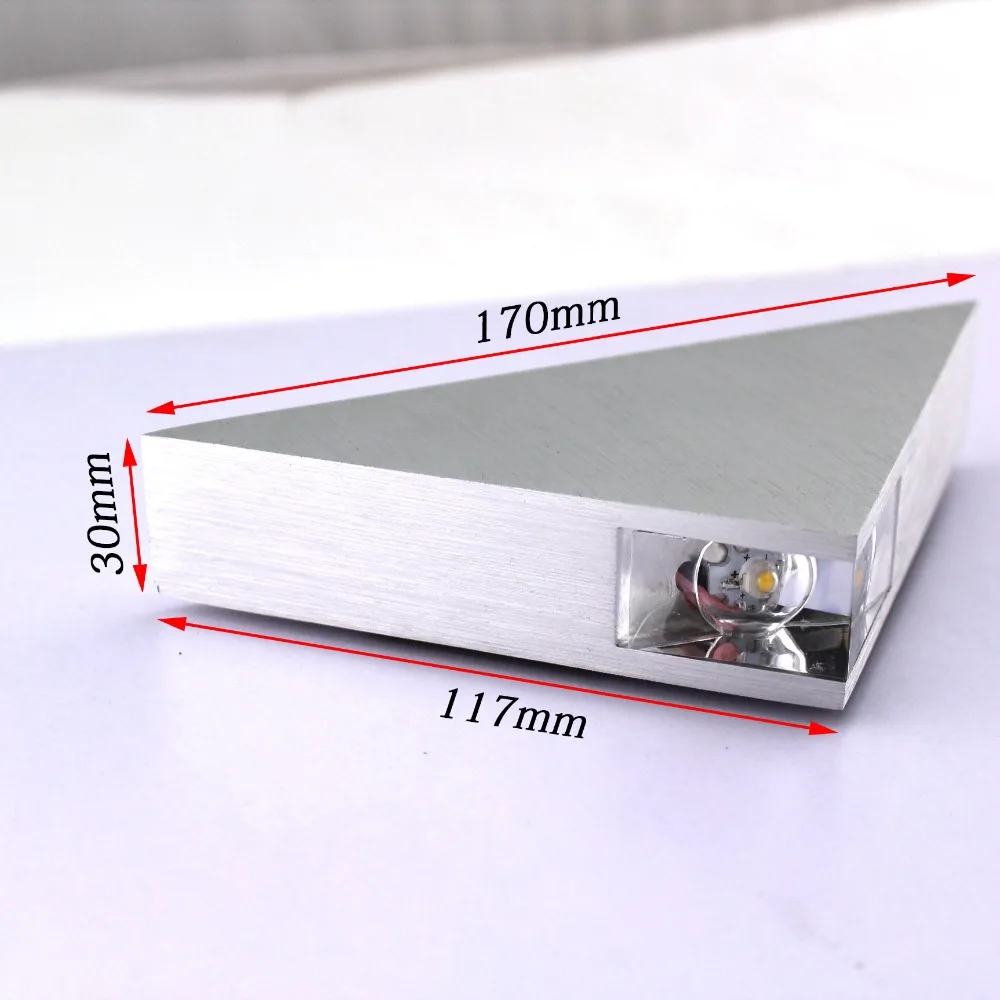 Настенный светильник светодиодный алюминиевый треугольник 3 Вт высокая мощность