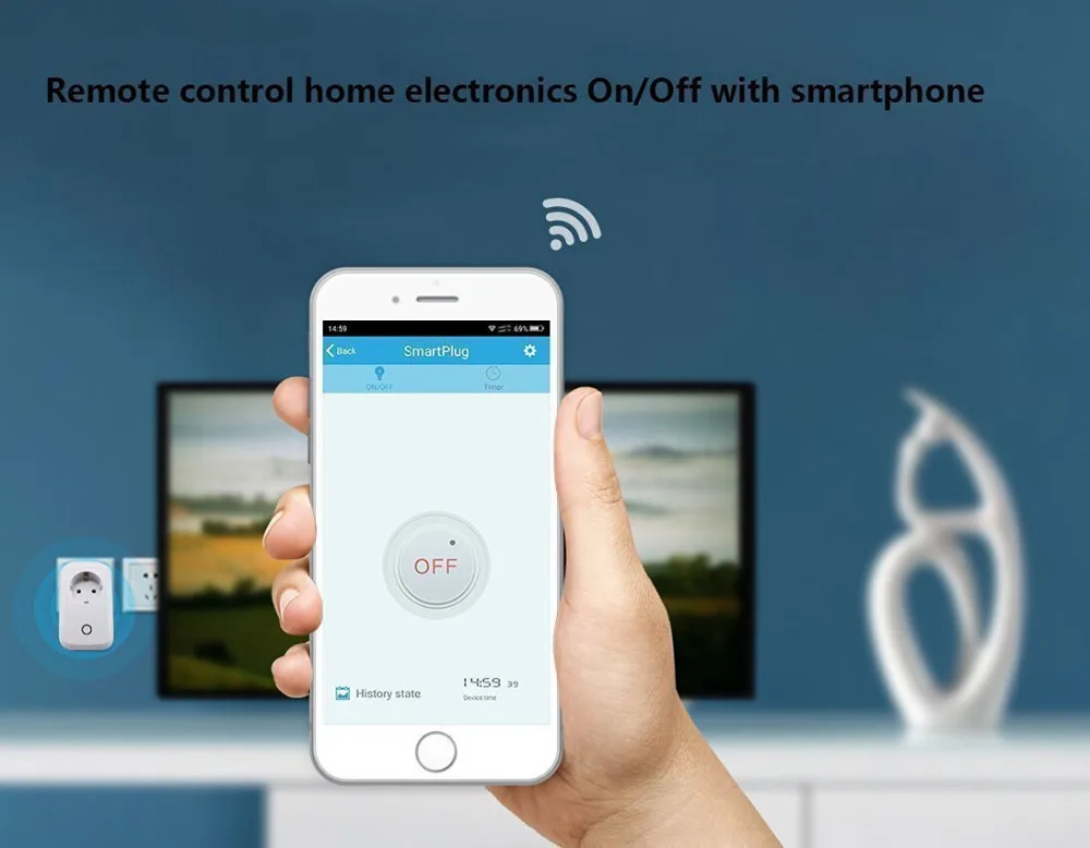 Смарт розетка kebidu S20 с Wi Fi Евророзетка/Американская беспроводной пульт