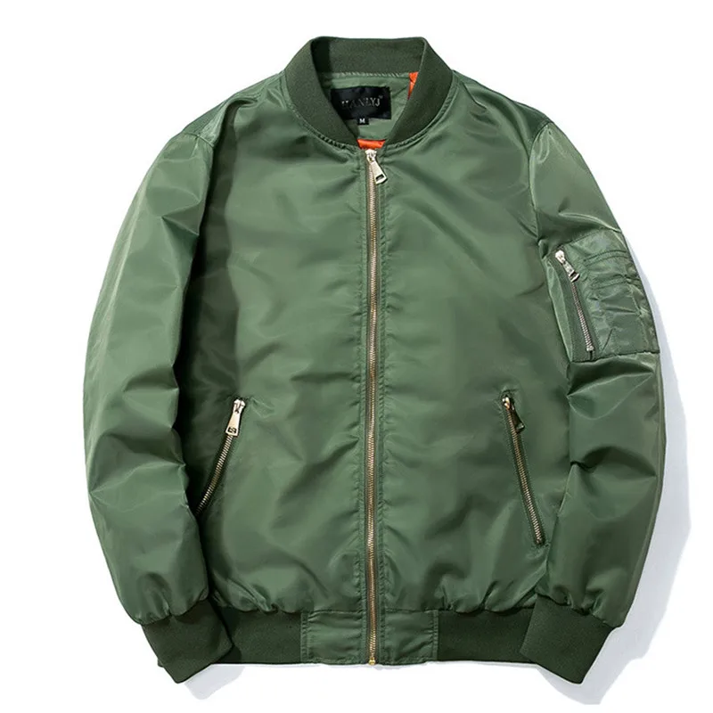 

6 Color Fashion Mens Outdoortraining Flight Jacket Coat With Zipper Casual Punk Style Loose Type Long Sleeve Jacket For Male