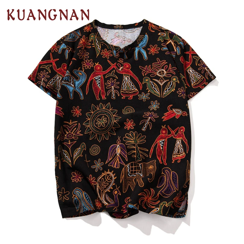 KUANGNAN Japan Style T Shirt Men Fashions Harajuku Streetwear Hip Hop Funny Shirts Tshirt 5XL Summer 2019 New |
