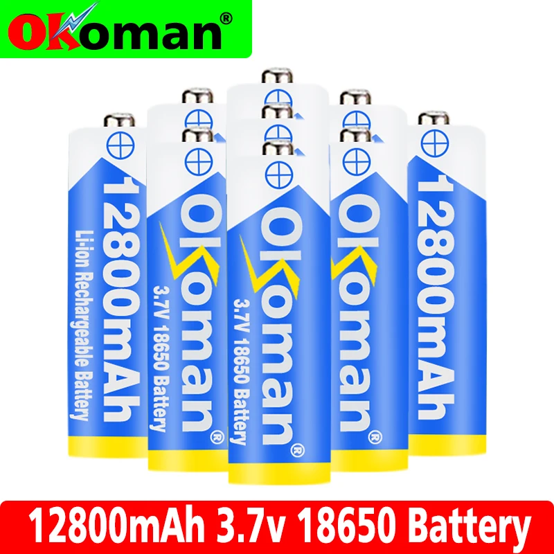 1 20 шт 18650 аккумуляторная батарея 3 7 V 12800 mAh литий ионная для