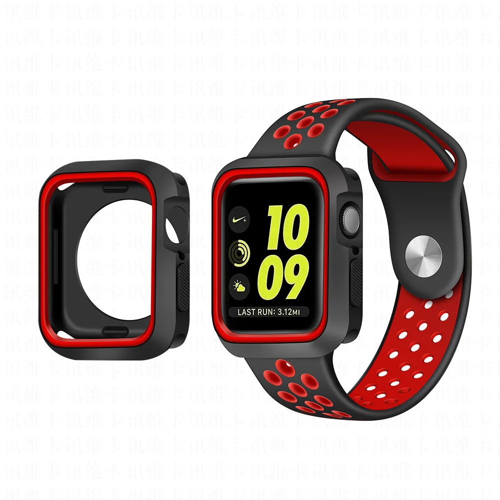 Силиконовый защитный чехол бампер для Apple Watch 38 мм 42 40 44 с полной защитой iWatch Series