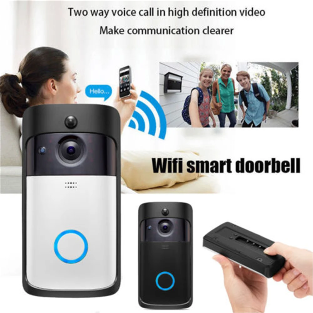 1080P умный дверной звонок с Wi Fi ИК сигнализация беспроводная видео камера домофон