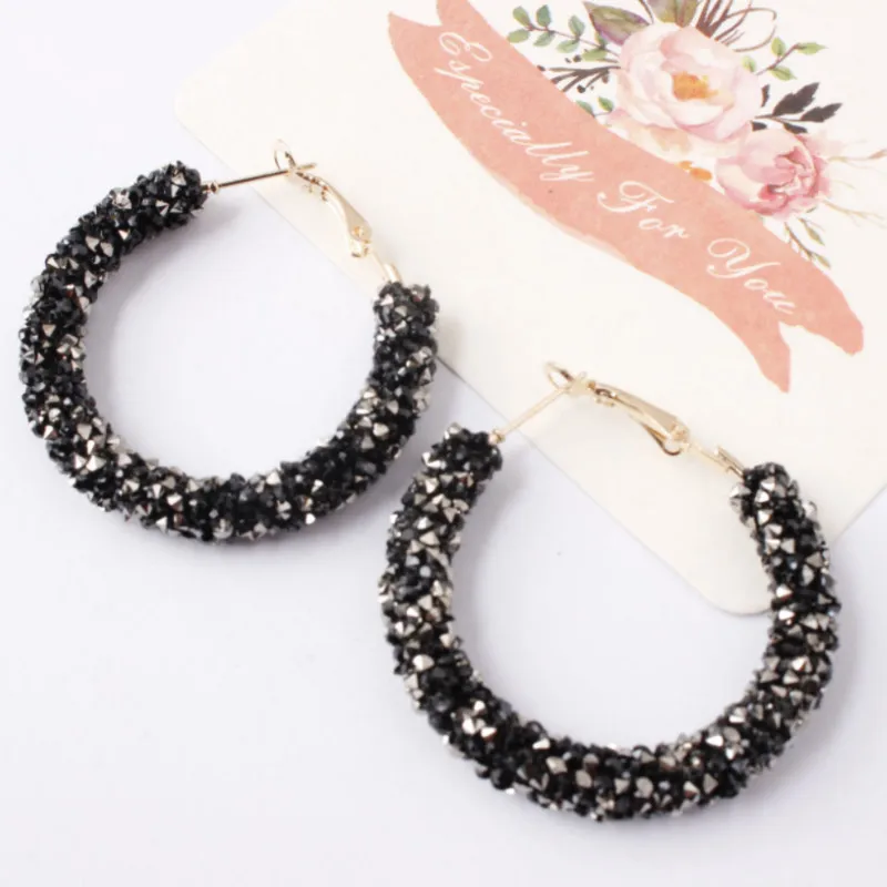 Модные блестящие кристалл серьги для женщин обувь девочек ретро преувеличены