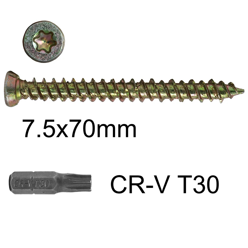 T. K. EXCELLENT 51 компл. M7.5x70mm Torx плоский потайной винт для каменной кладки бетонный винт комплект для полых стен бетон твердый гипсокартон
