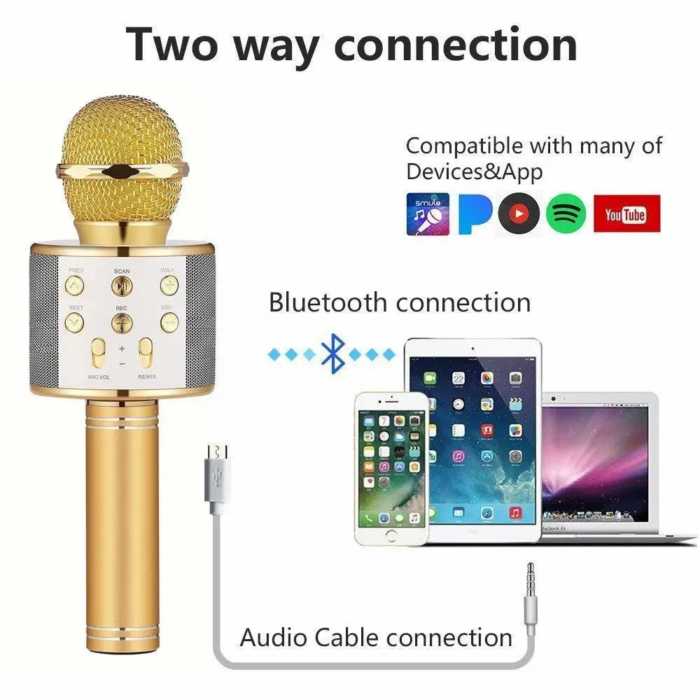 WS858 Bluetooth микрофон со встроенным динамиком портативный беспроводной записи, онлайн-учитель шоу звук подобрать ПК микрофон