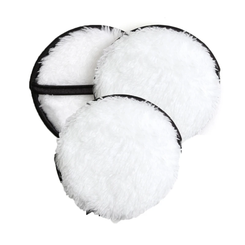 White 3 шт микрофибровые подушечки для удаления мягких полотенец Очищающая губка для макияжа лица - Цвет: White