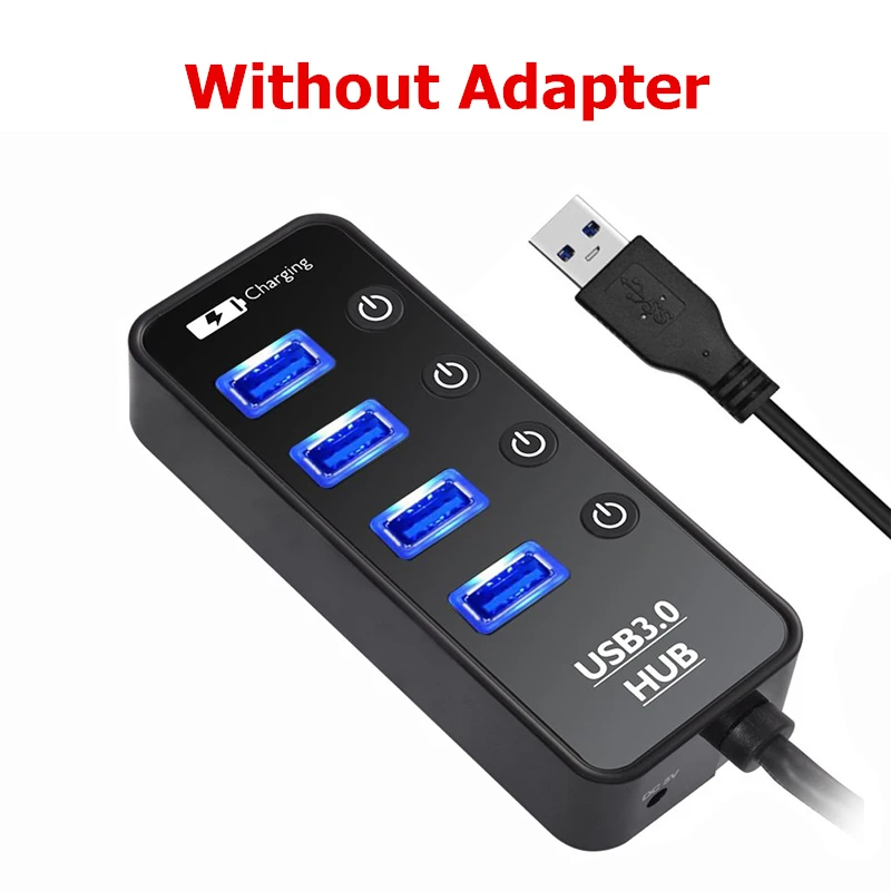 USB 3,0 концентратор Мульти USB разветвитель 7 USB3.0 порт с USB портом зарядки телефона для MacBook Air Pro PC Компьютерные аксессуары usb-хаб 3,0 - Цвет: 4 Ports no Adapter
